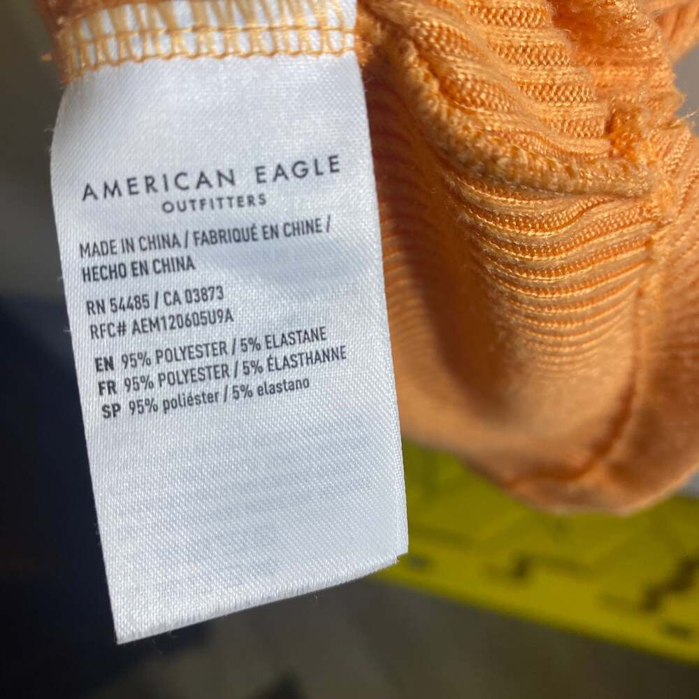 Aerie Ribbed Button Up Tank Top‎ Orange - Picture 2 of 3